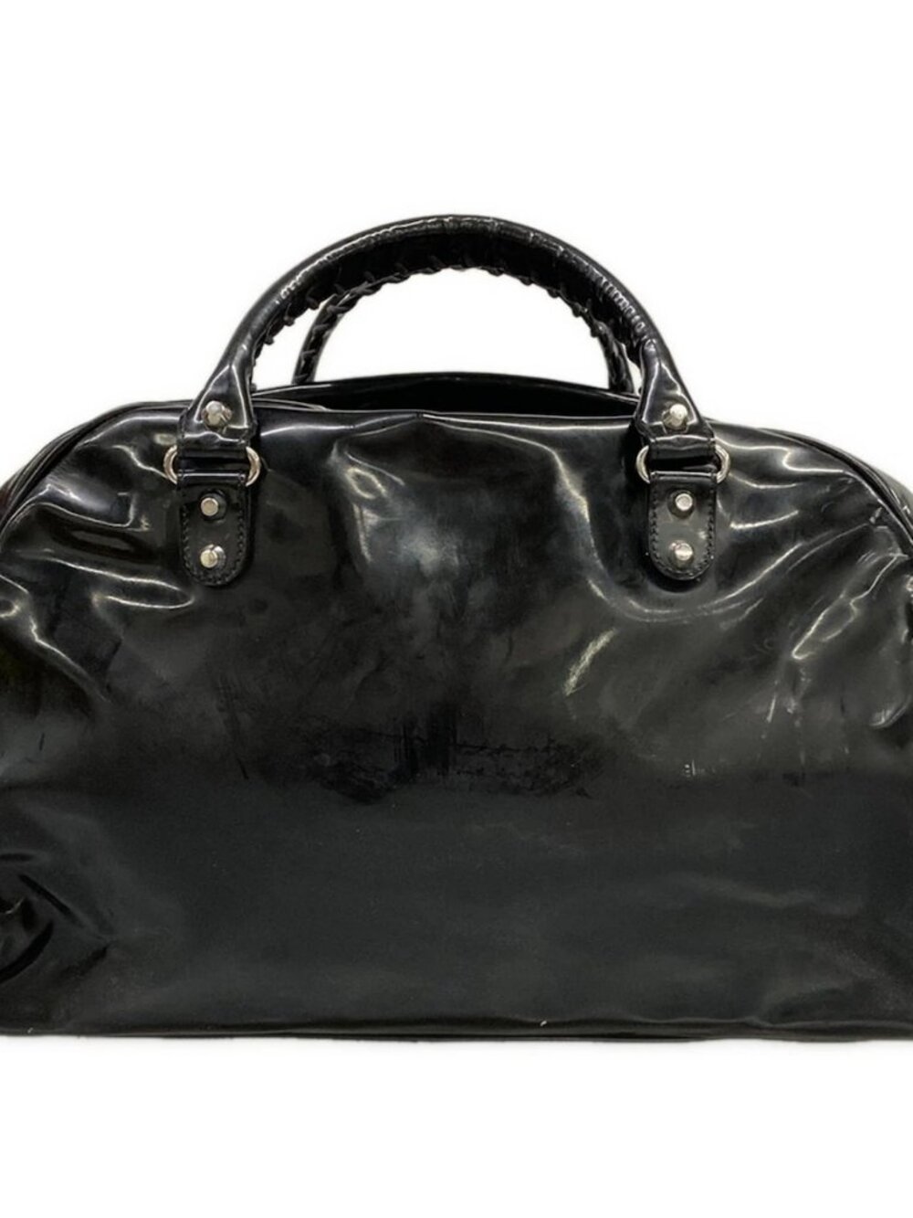 BALENCIAGA The Holiday 203250 Black Leather Boston Bag - Picture 3 of 15